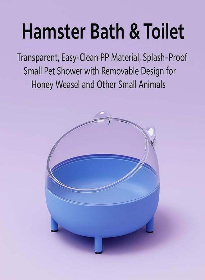 حوض هامستر شفاف من VAYINATO®، قطعة واحدة، قاعدة مانعة للانزلاق - تصميم دائري بأربعة أرجل للهامستر والحيوانات الأليفة الصغيرة | دش صغير مقاوم للرذاذ للحيوانات الأليفة بتصميم قابل للإزالة - Image 5